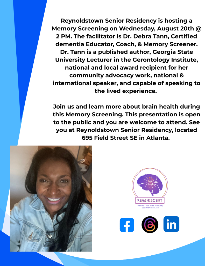 Memory Screening at Reynoldstown Senior Residency